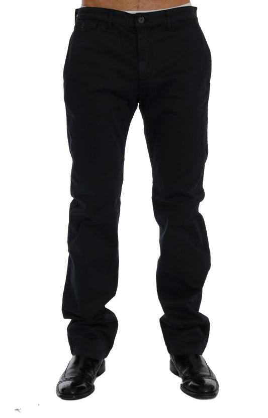 Pantalon chino en coton extensible bleu GF Ferre