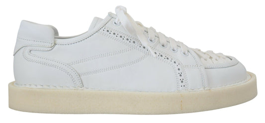 Dolce & Gabbana witte leren lage oxfordsneakers, casual schoenen