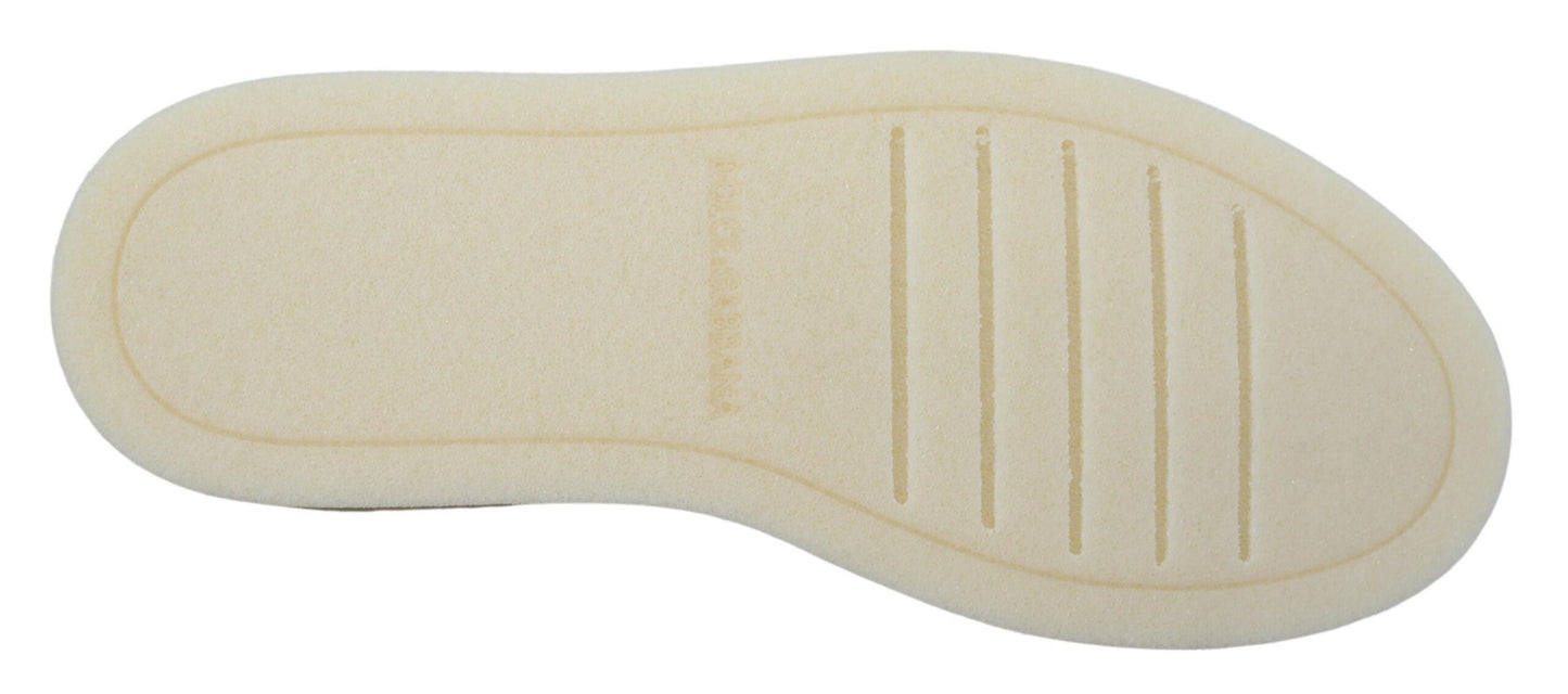 Dolce & Gabbana witte leren lage oxfordsneakers, casual schoenen