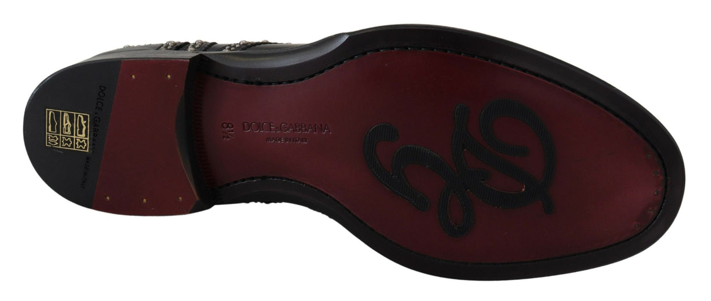 Dolce & Gabbana leren derbieschoenen in het zwart, met studs.