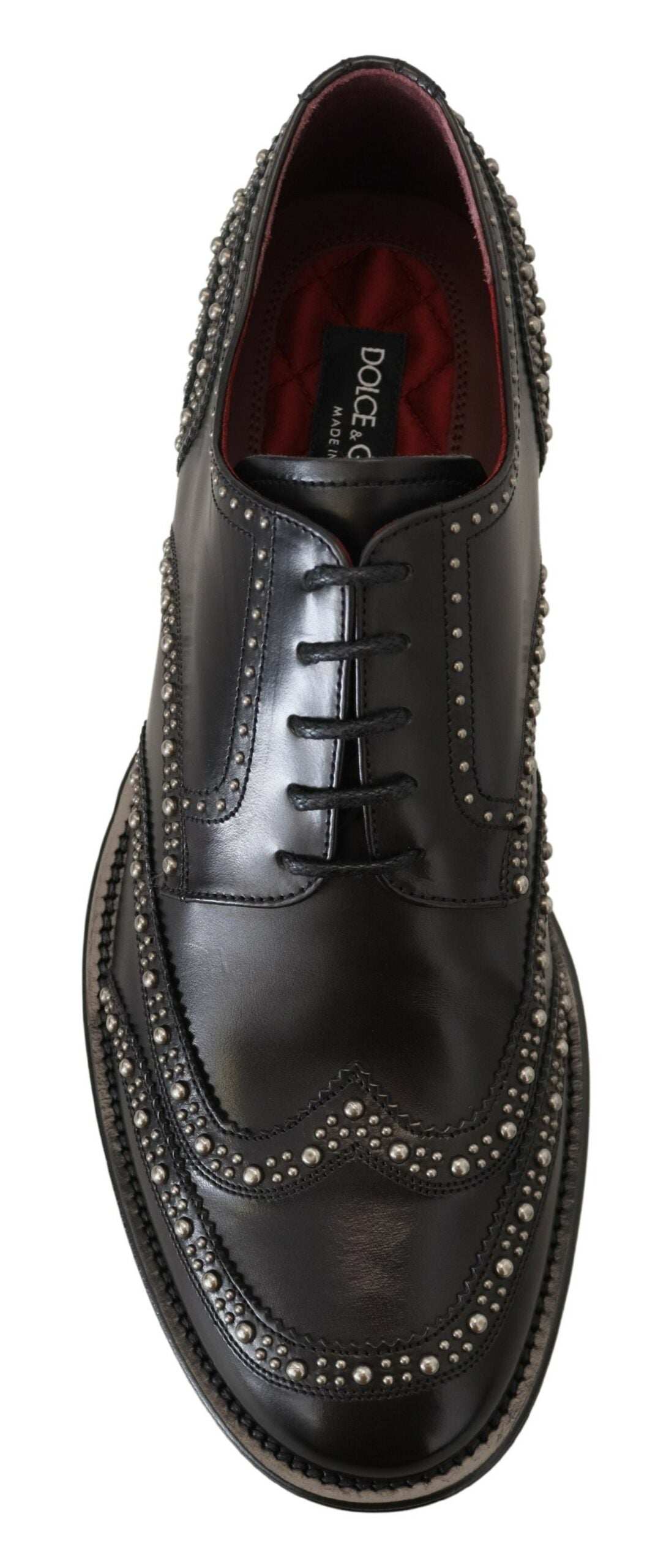 Dolce & Gabbana leren derbieschoenen in het zwart, met studs.