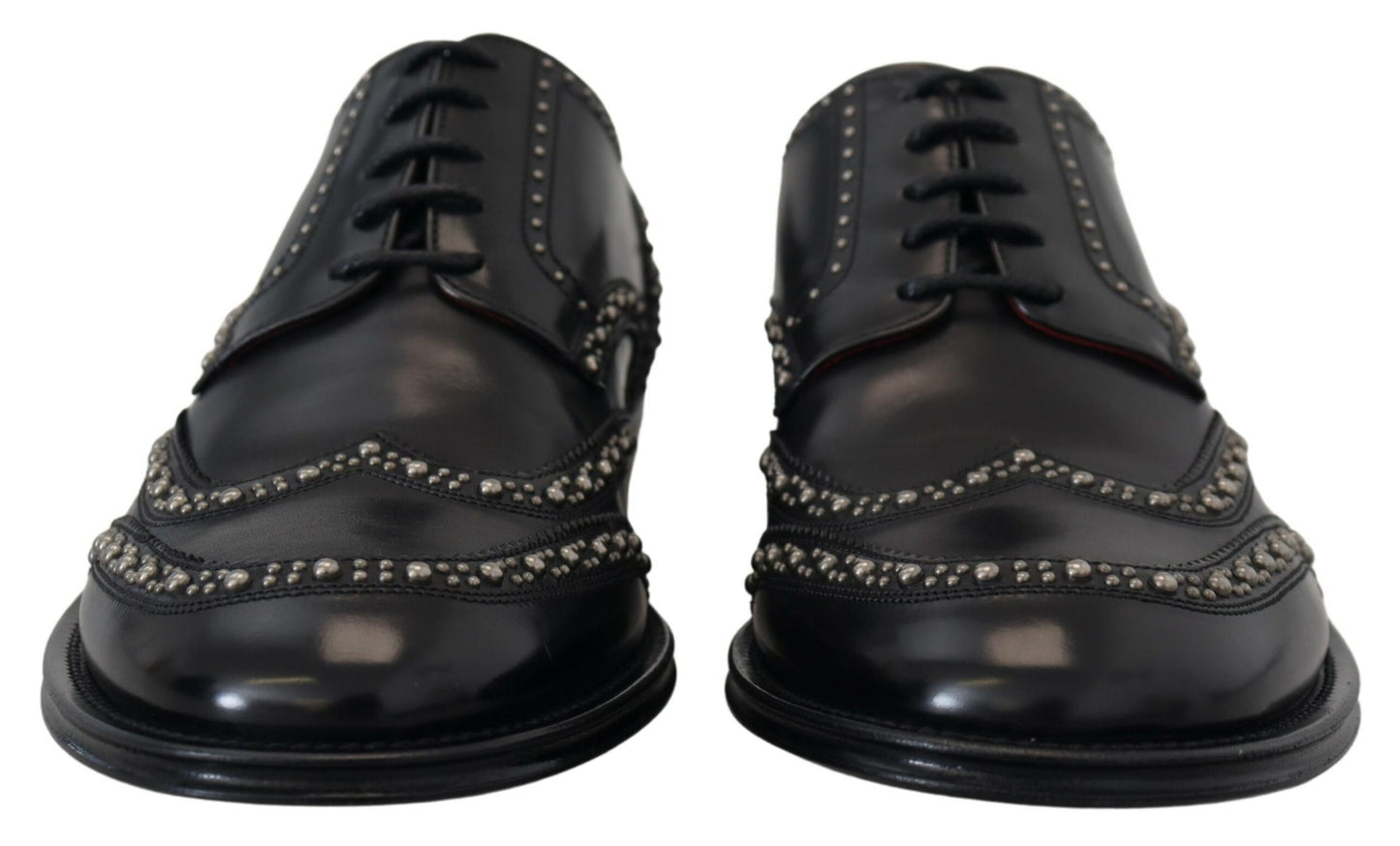 Dolce & Gabbana leren derbieschoenen in het zwart, met studs.