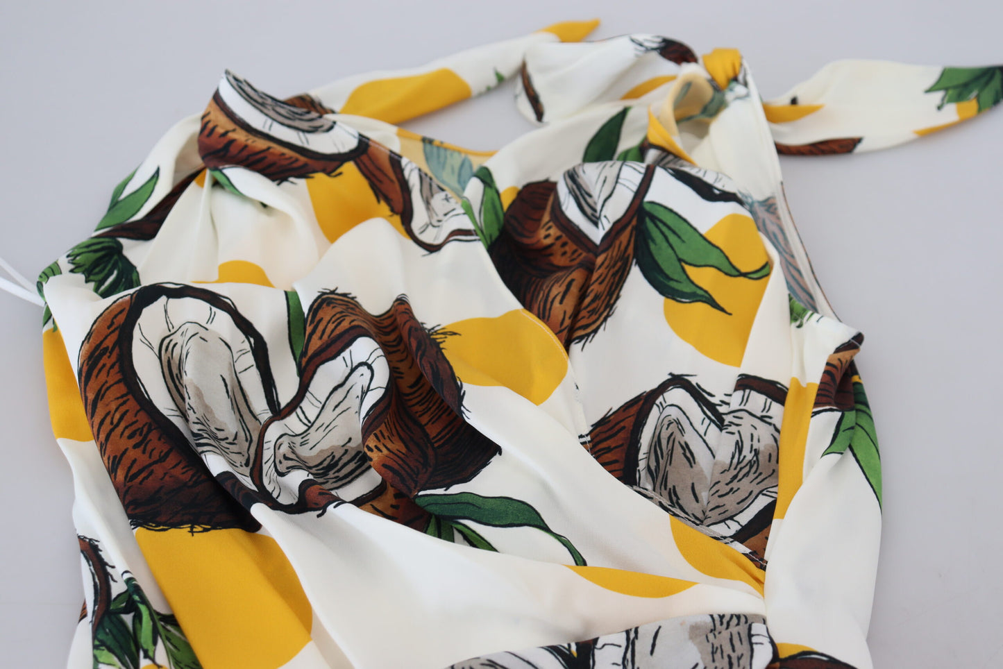 Dolce & Gabbana witte minidress van zijde met kokosmotief