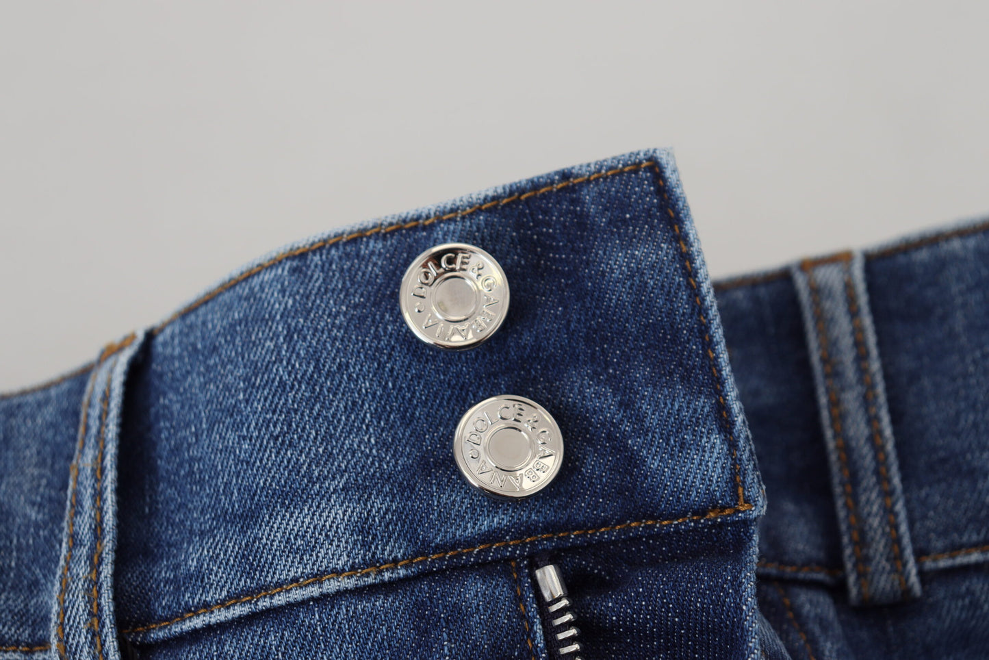 Jeans en coton stretch bleu taille haute de Dolce & Gabbana