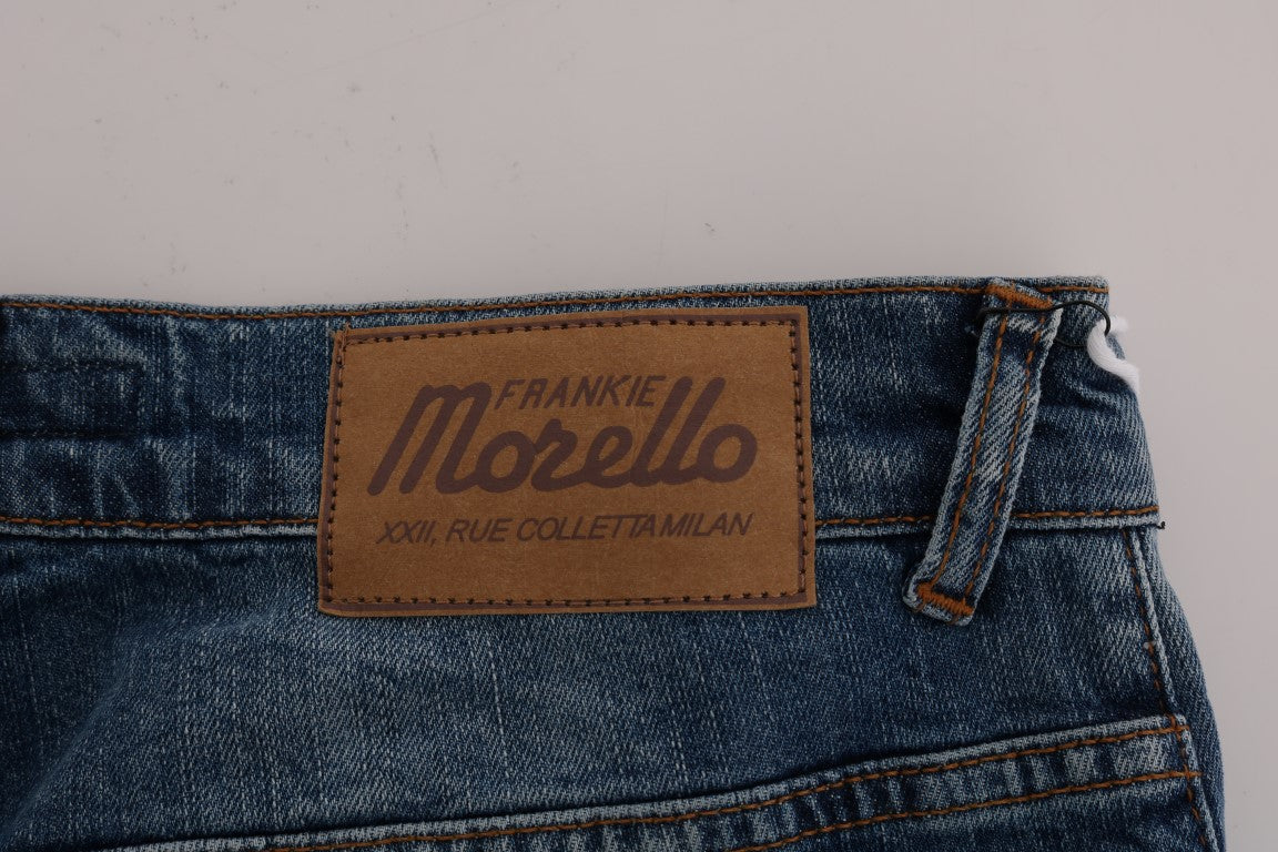 Jean slim à effet délavé bleu et déchiré Frankie Morello, modèle Dunfermile
