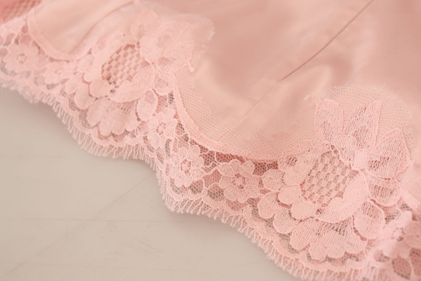 Haut-débardeur en dentelle rose à motifs floraux sans manches Dolce & Gabbana