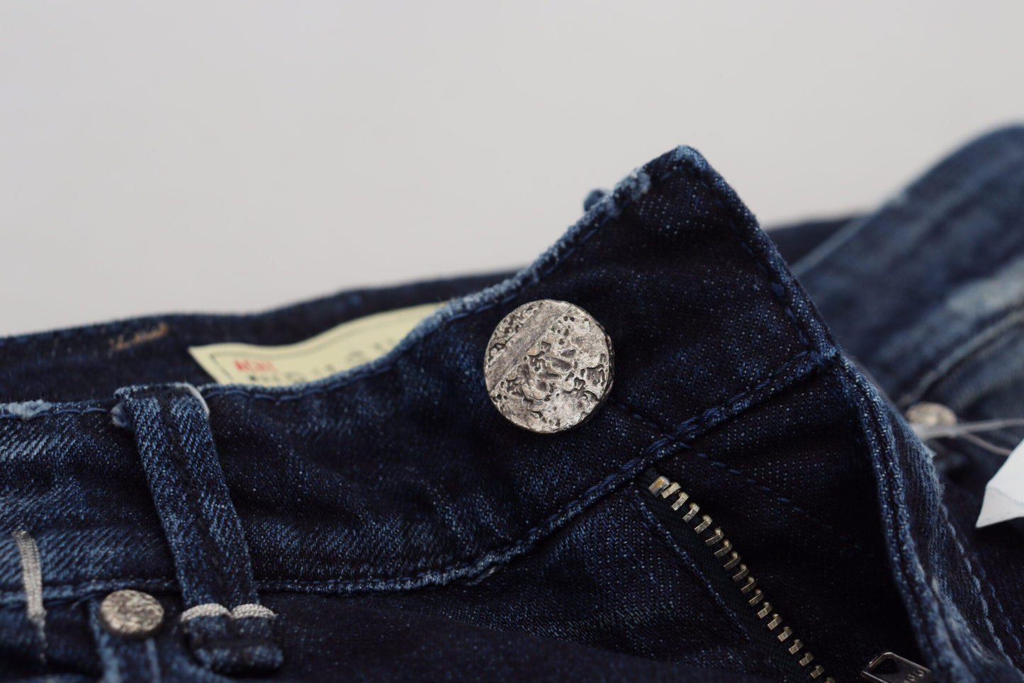 Acht Blauwe Katoenen Lage Taille Slim Fit Casual Denim Jeans voor Dames