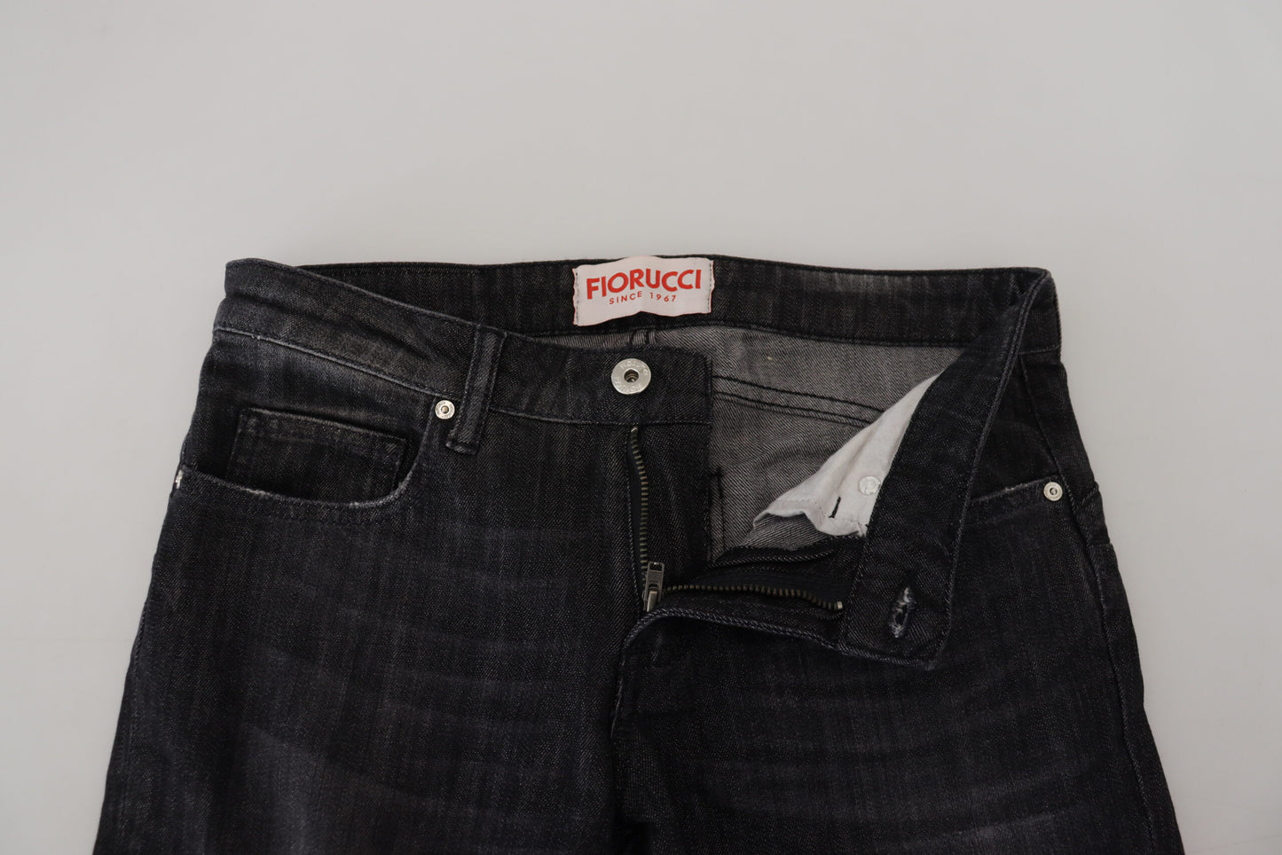 Fiorucci zwarte katoenen skinny jeans voor dames met lage taille.