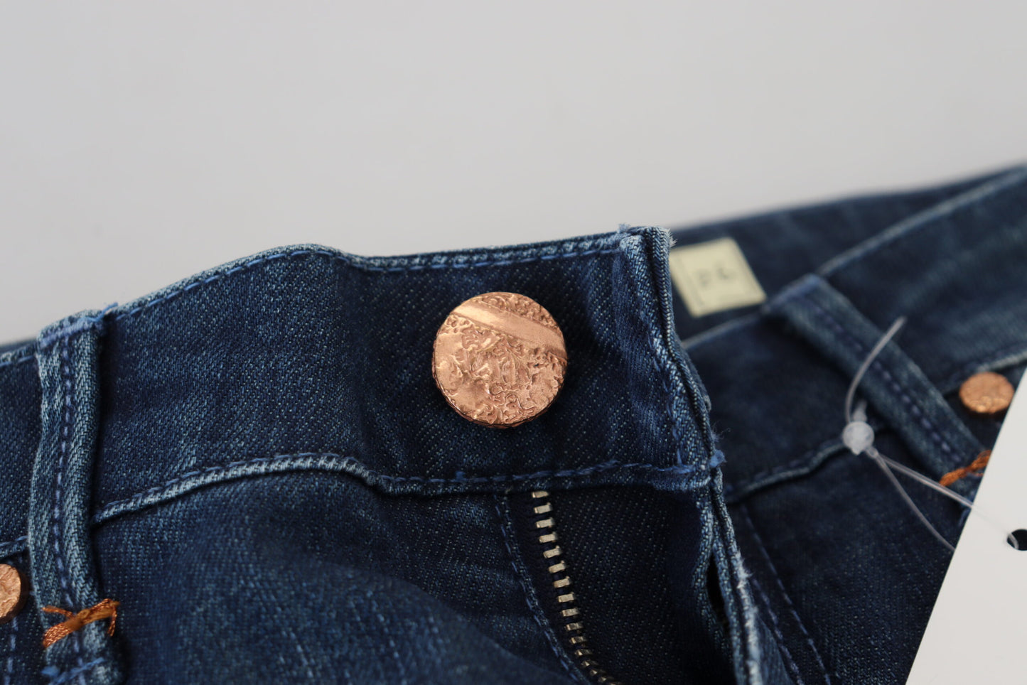 Jeans en jean décontracté pour femme, coupe slim, en coton bleu, Acht.