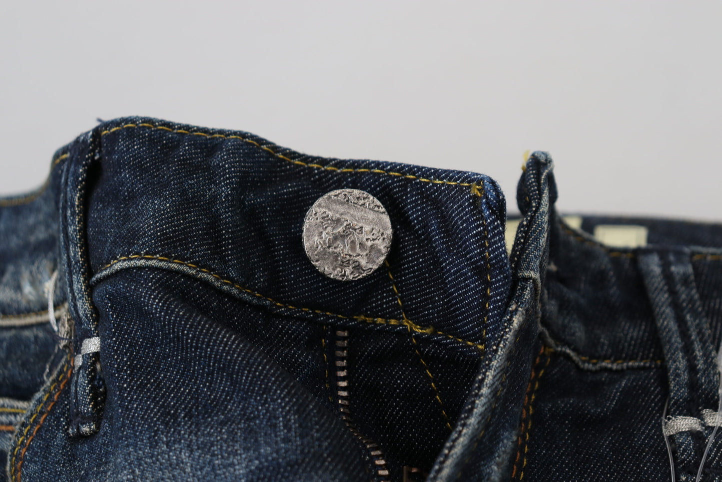 Jeans en jean décontracté pour femme, coupe slim, en coton bleu, Acht.