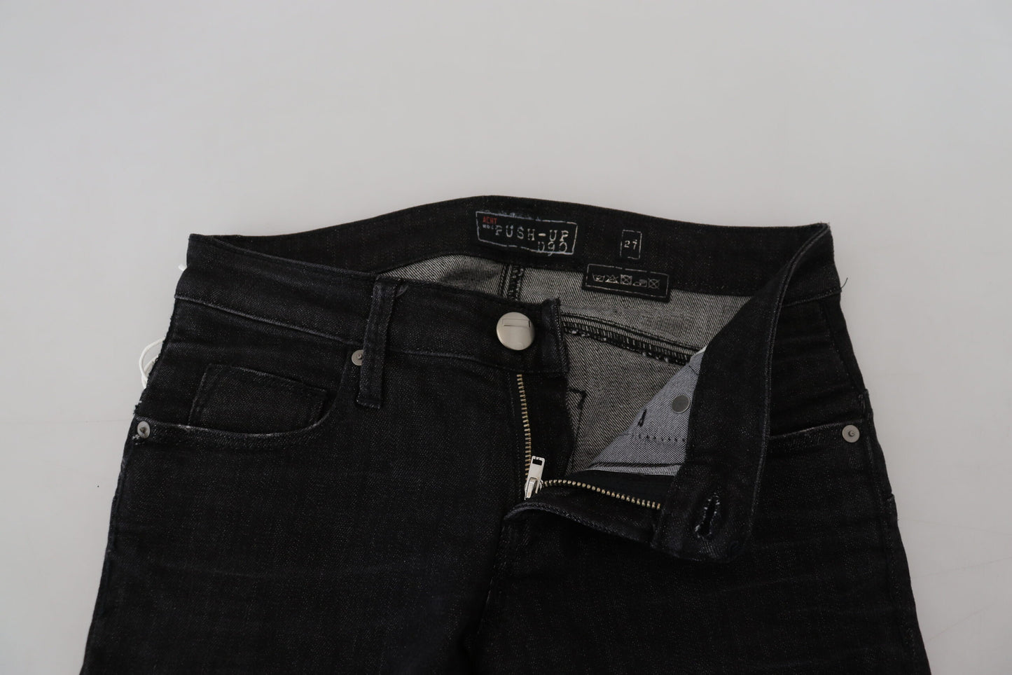 Acht Zwarte Slim Fit Dames Casual Denim Jeans van Katoen