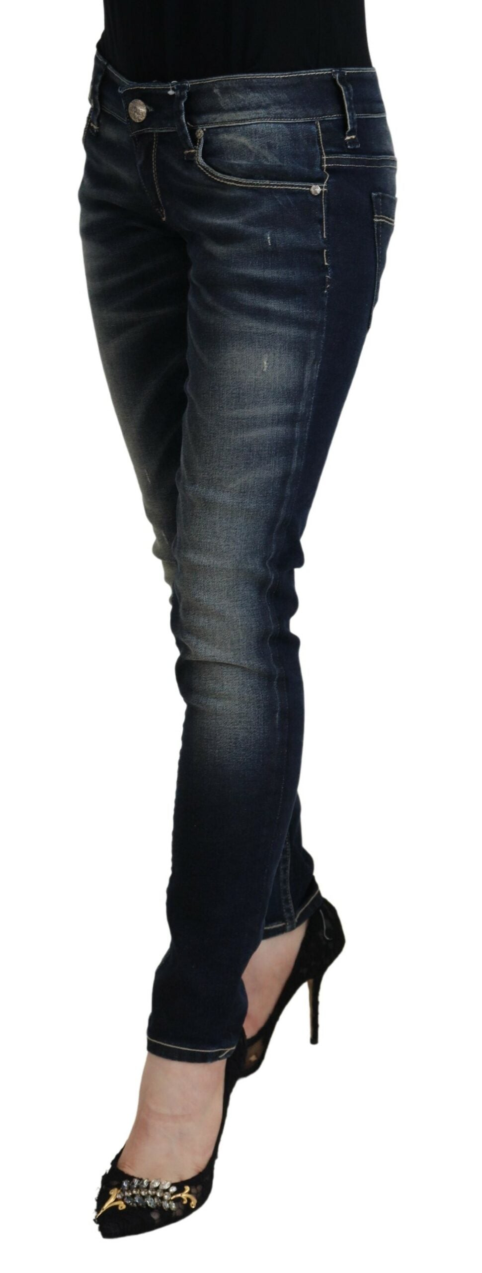 Jeans en coton slim fit pour femme, bleu lavé, Acht.