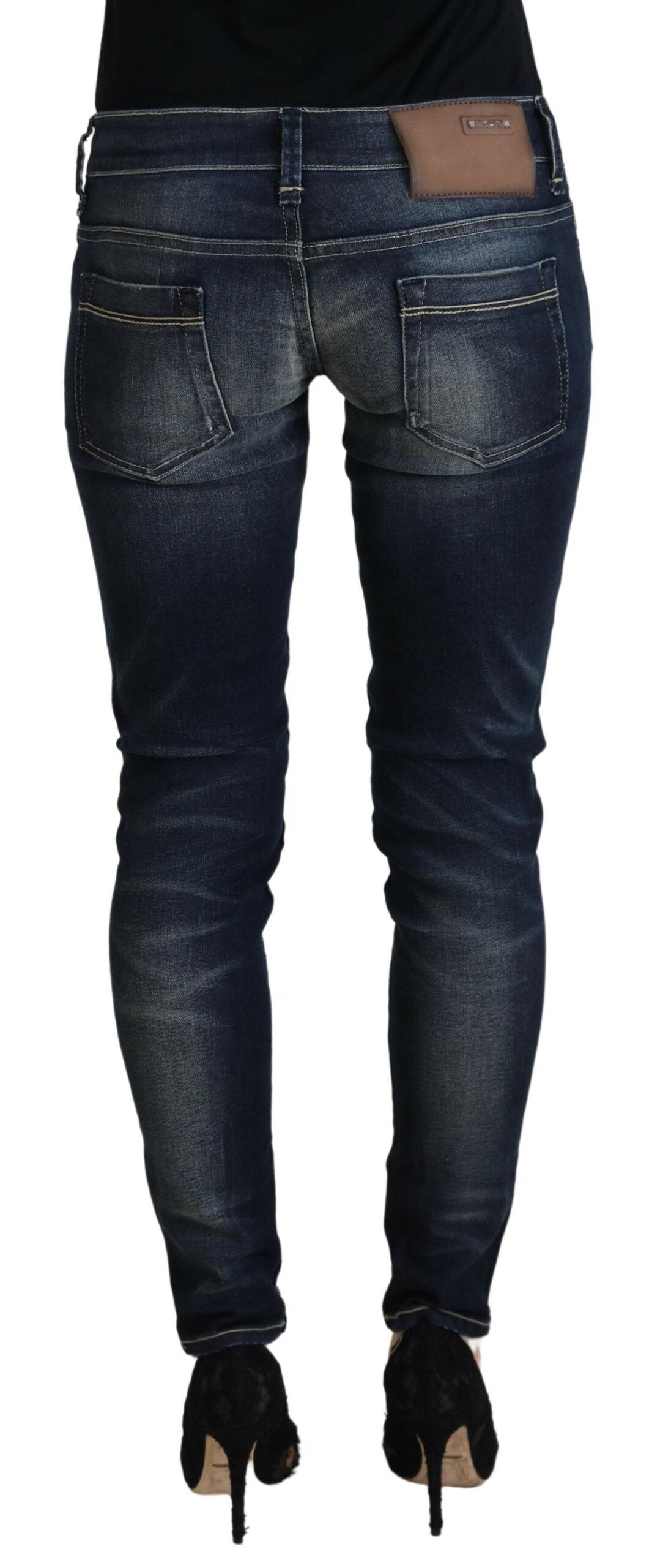 Jeans en coton slim fit pour femme, bleu lavé, Acht.