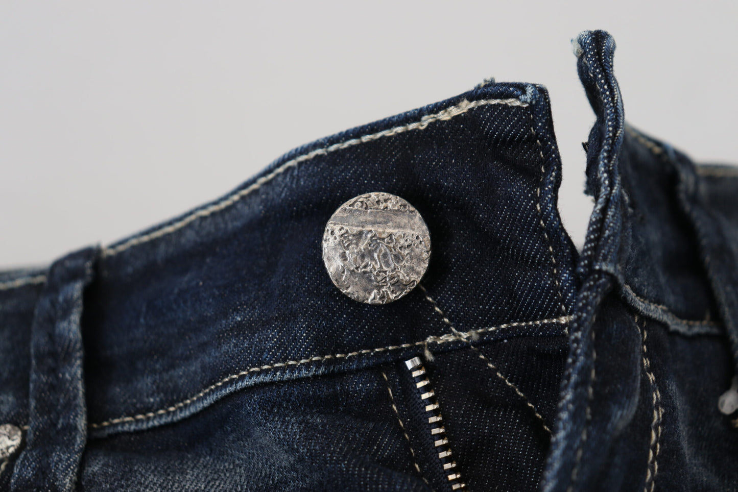 Jeans en coton slim fit pour femme, bleu lavé, Acht.