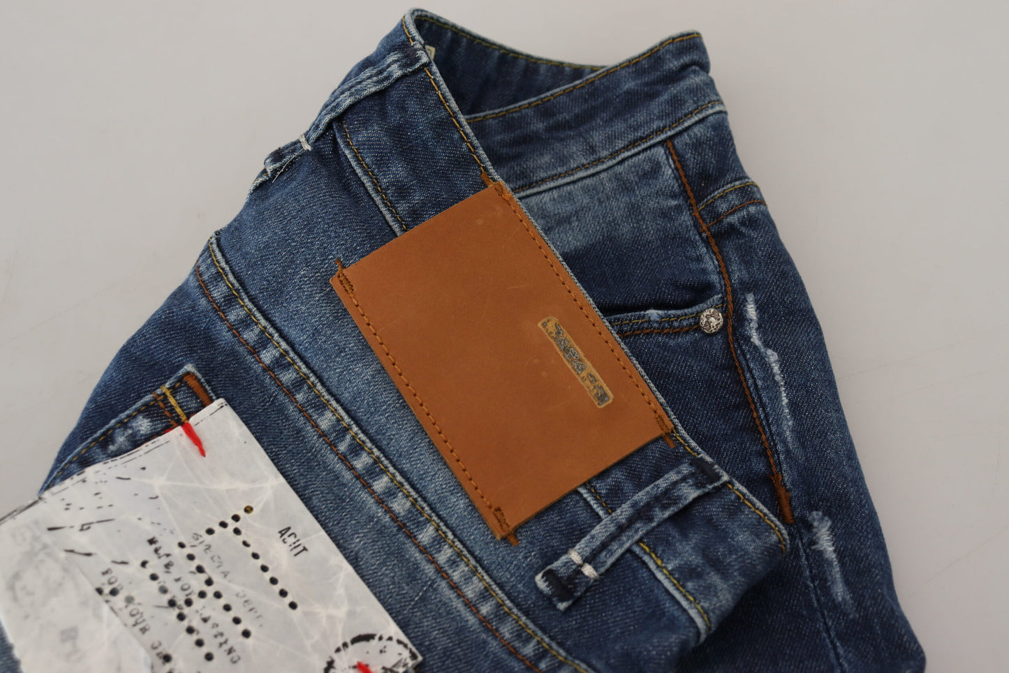 Jeans en coton slim fit pour femme, bleu lavé, Acht.