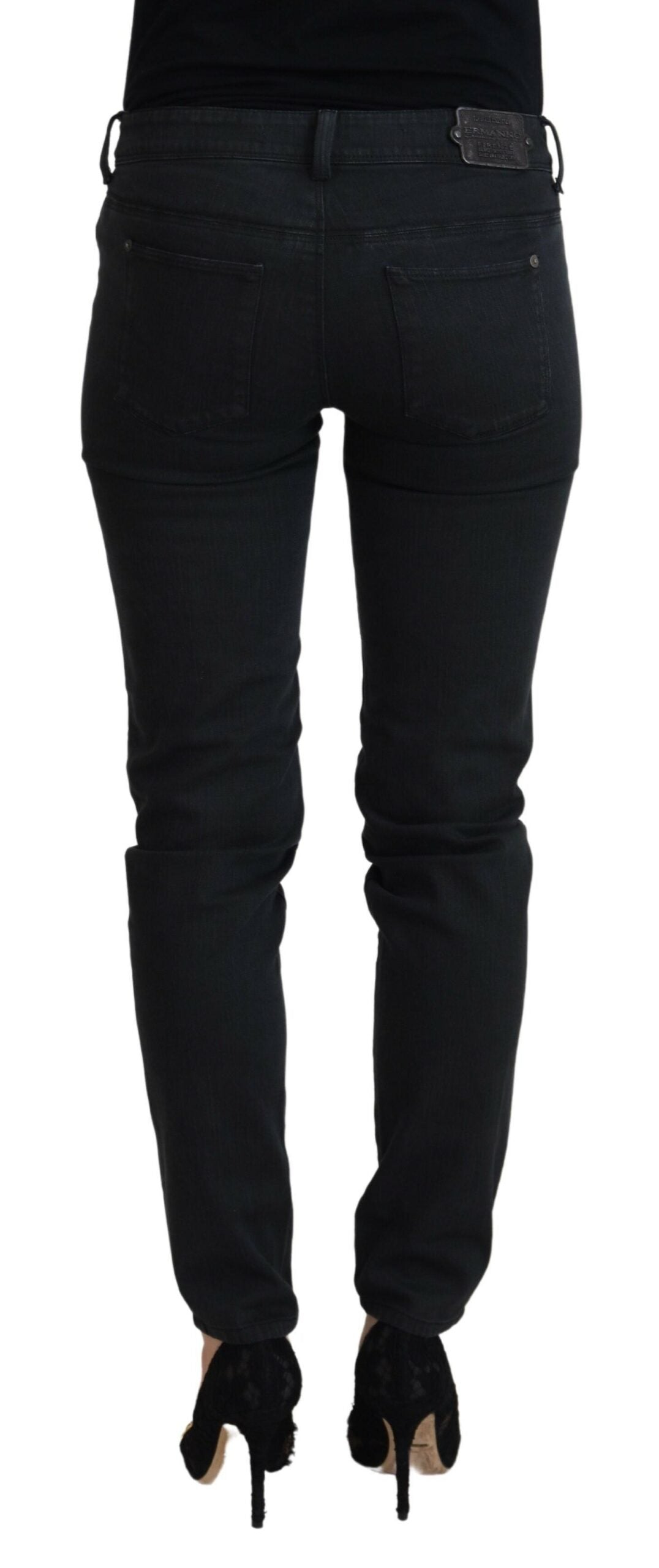 Jean slim en coton noir pour femme Ermanno Scervino