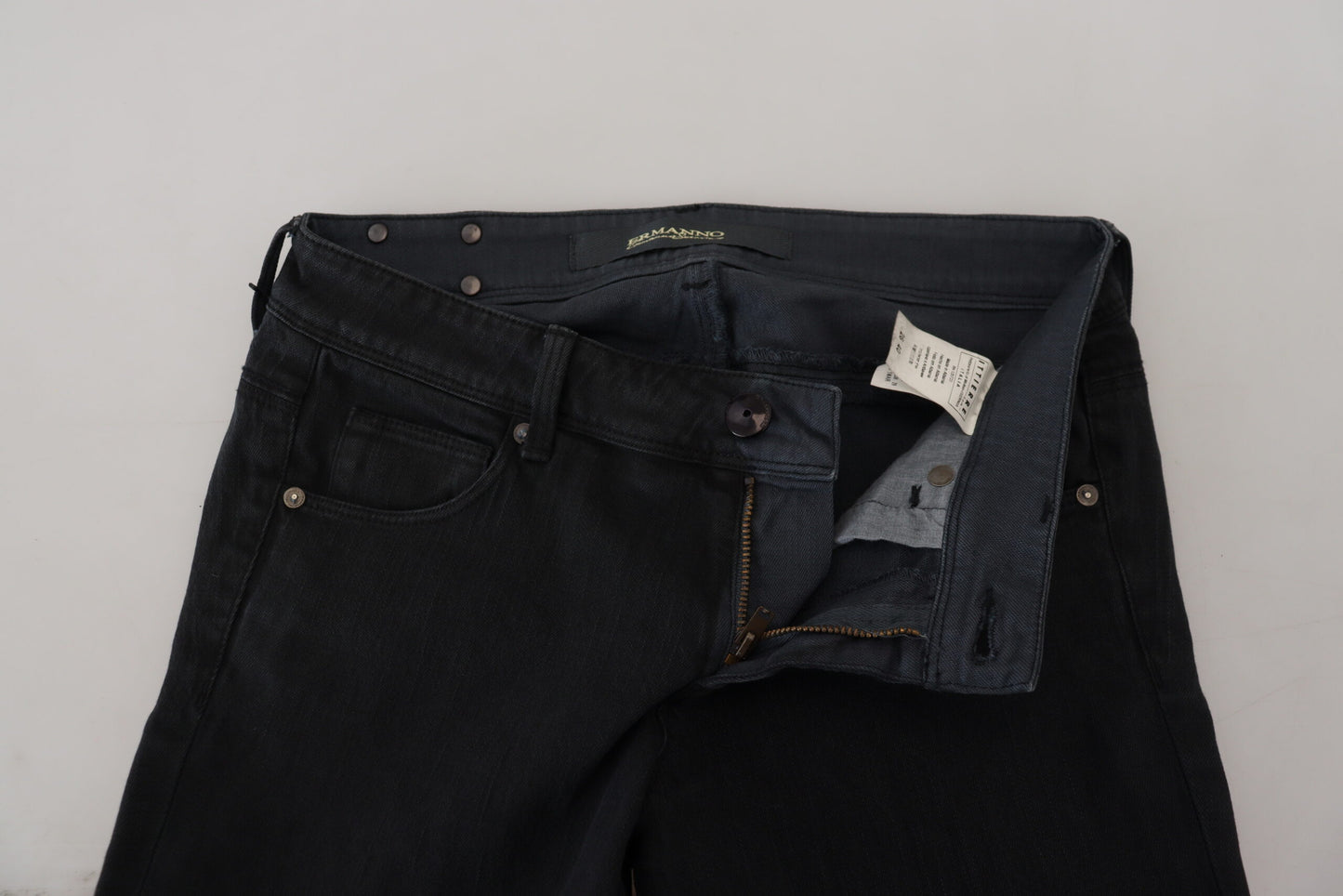 Jean slim en coton noir pour femme Ermanno Scervino