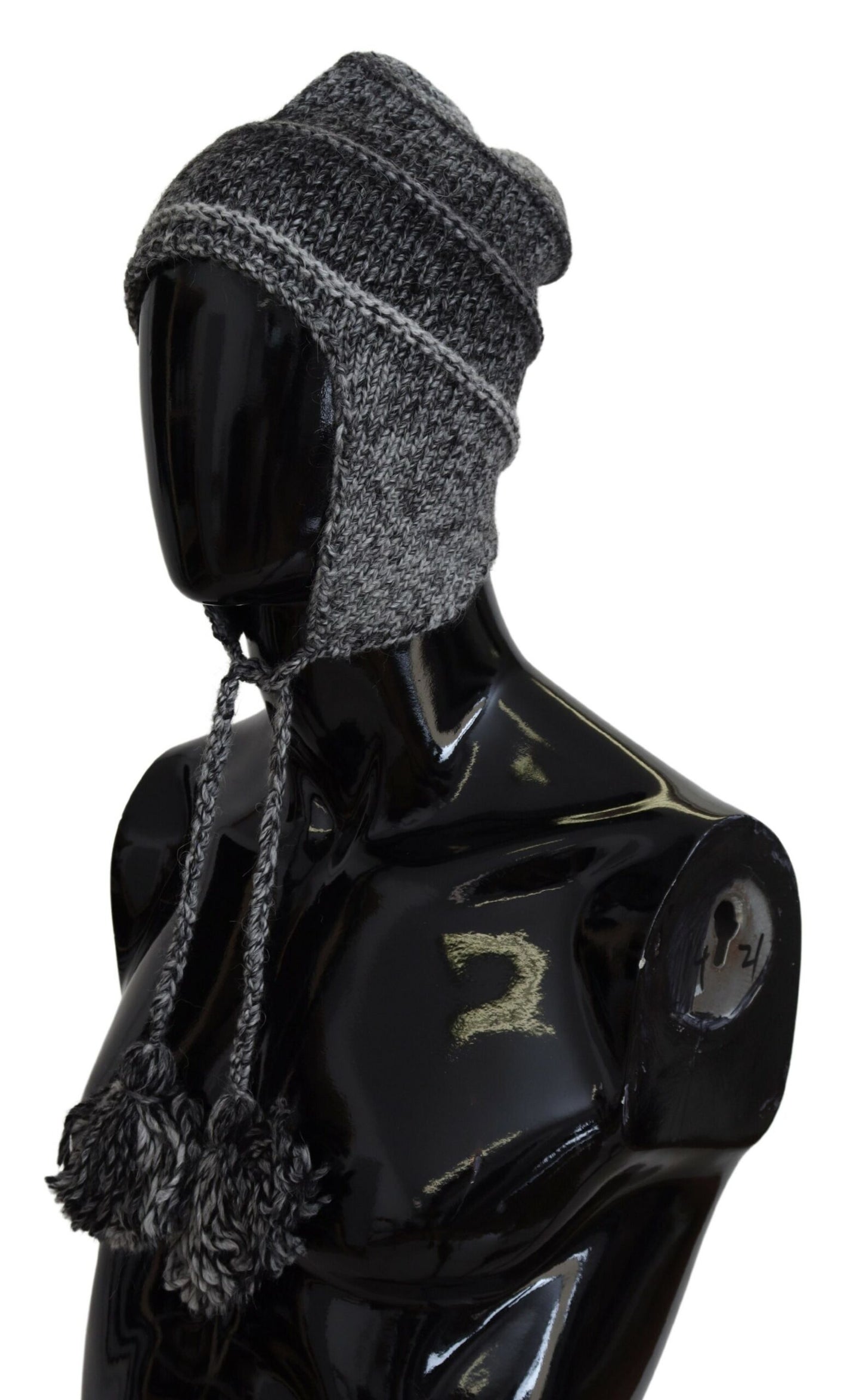 Bonnet en tricot polaire gris chaud avec cache-oreilles Dolce & Gabbana