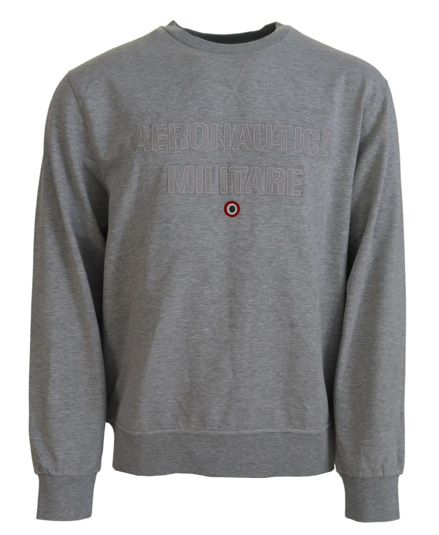 Pull en coton gris à capuche pour homme Aeronautica Militare