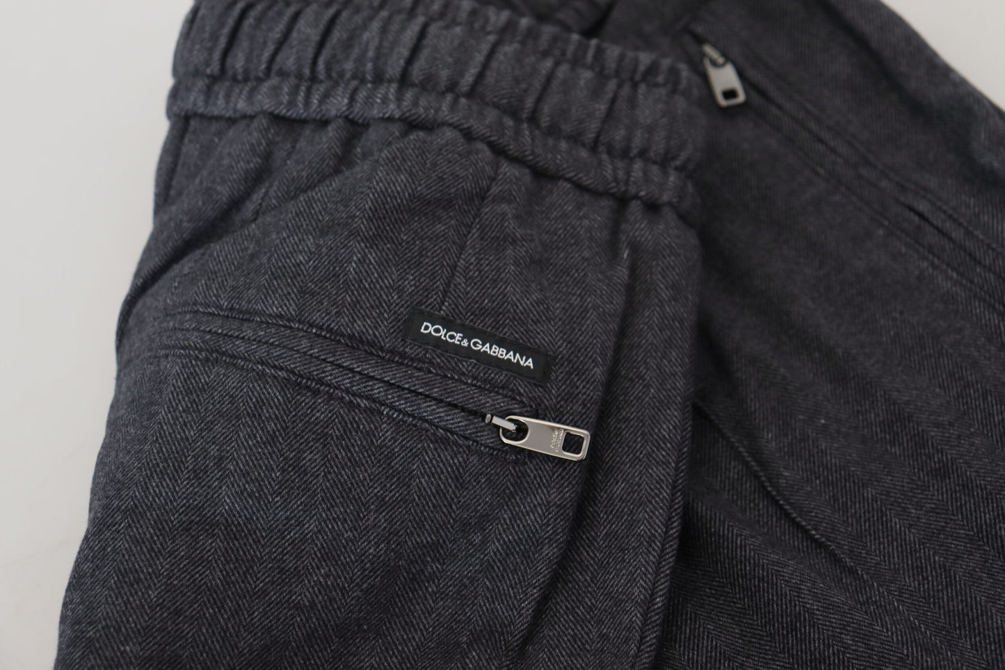 Pantalon jogging homme en coton gris Dolce & Gabbana