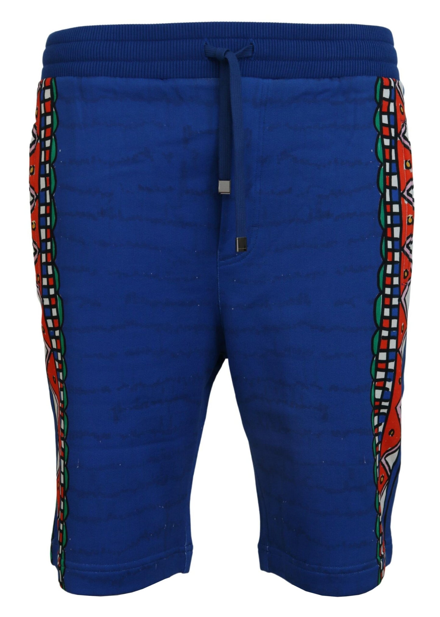 Shorts Bermuda en coton bleu imprimé de Dolce & Gabbana