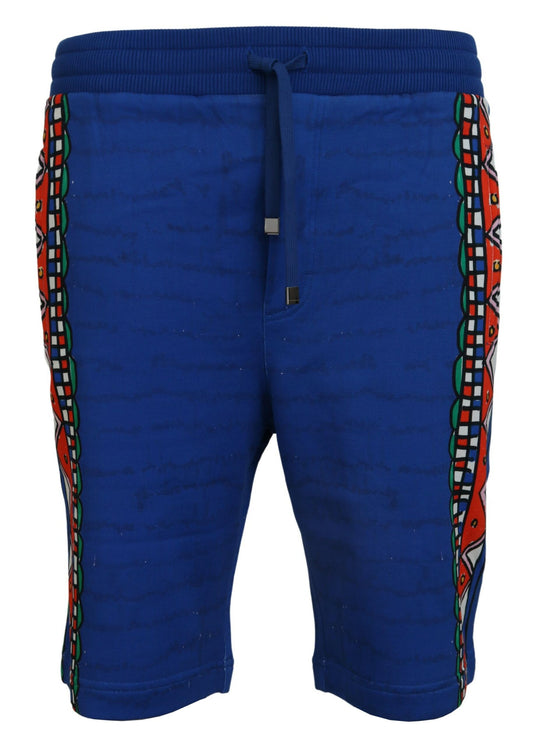 Dolce & Gabbana blauwe katoenen bermudashorts met print