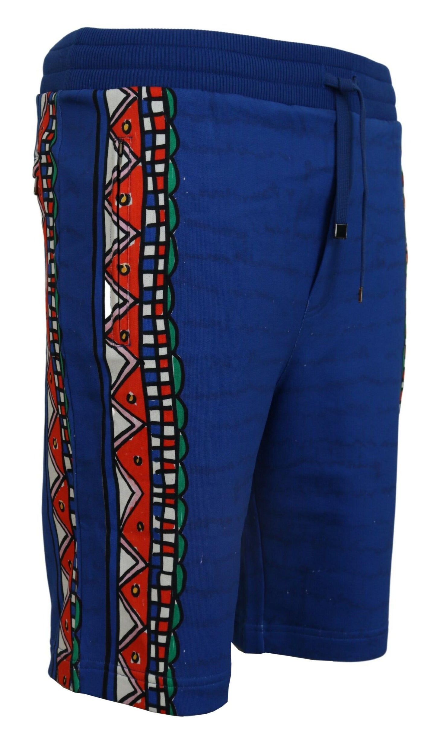 Shorts Bermuda en coton bleu imprimé de Dolce & Gabbana