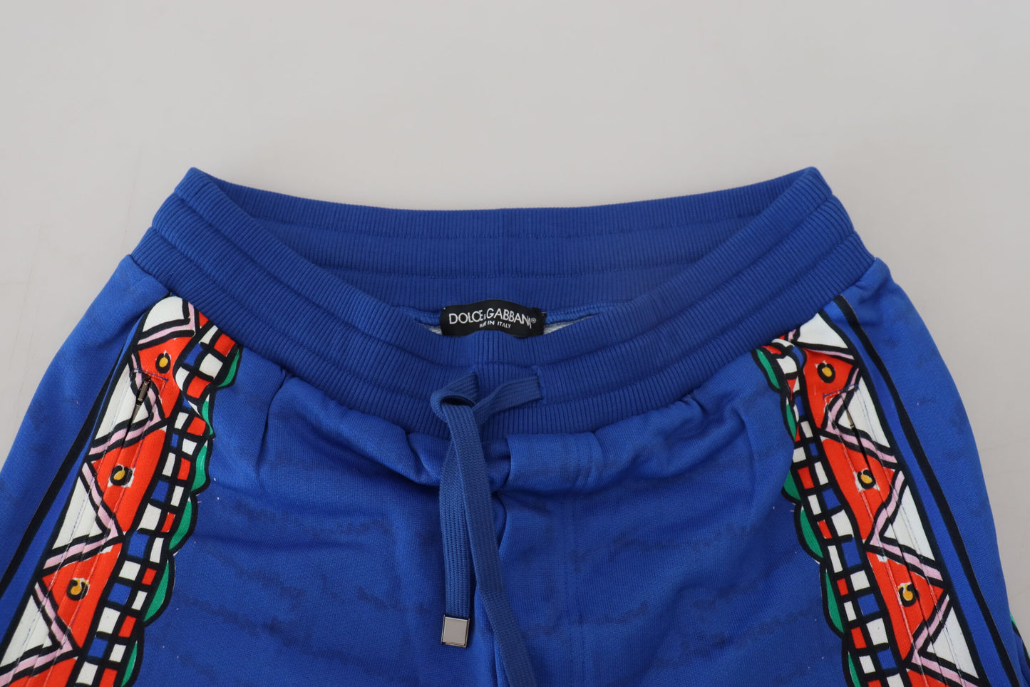Shorts Bermuda en coton bleu imprimé de Dolce & Gabbana