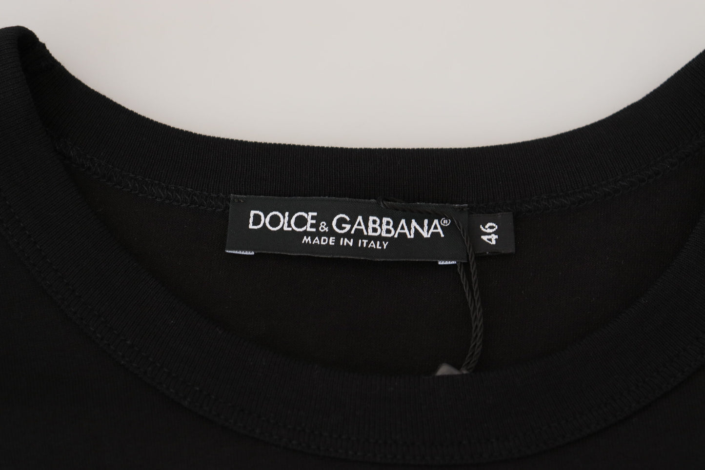 T-shirt à manches courtes en coton noir Dolce & Gabbana avec aperçu des collections à venir