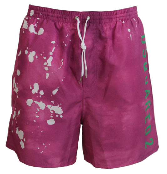 Dsquared² Roze Tie Dye Logo Heren Zwembroek/Badkleding