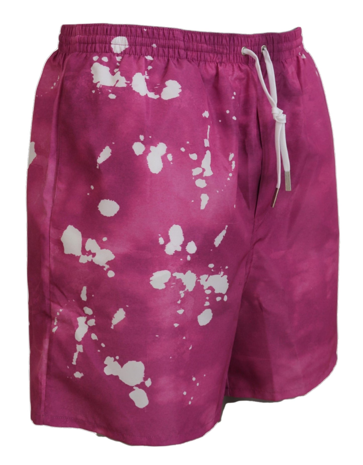 Short de bain pour homme Dsquared² rose à motif tie-dye avec logo.