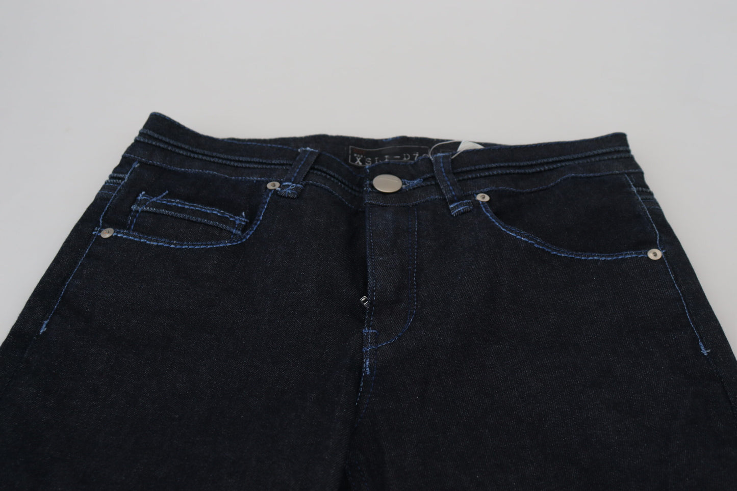 Jeans en jean pour femme Acht, bleu foncé, taille basse, coupe slim.