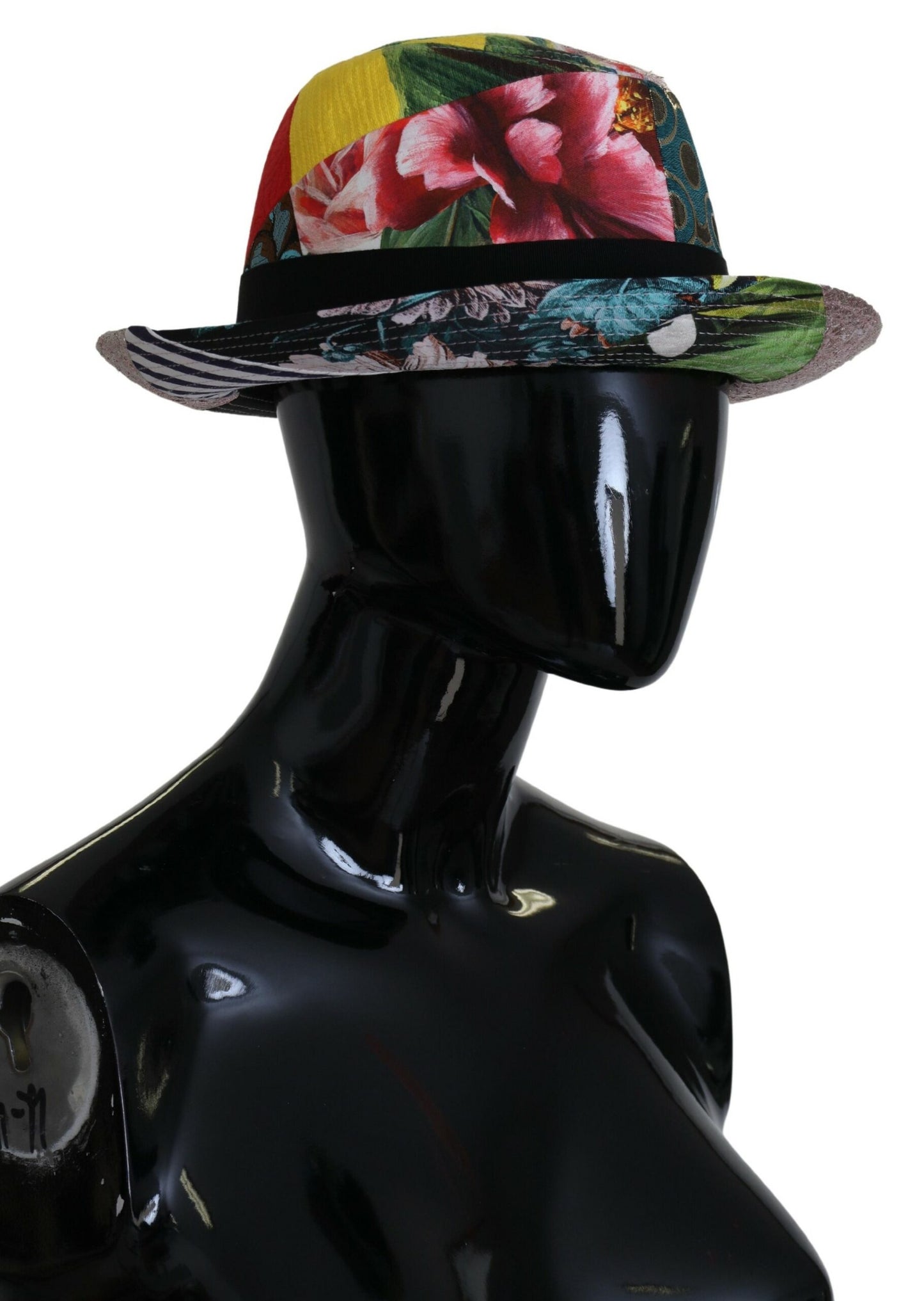 Chapeau Fedora à large bord pour femme Dolce & Gabbana en patchwork multicolore