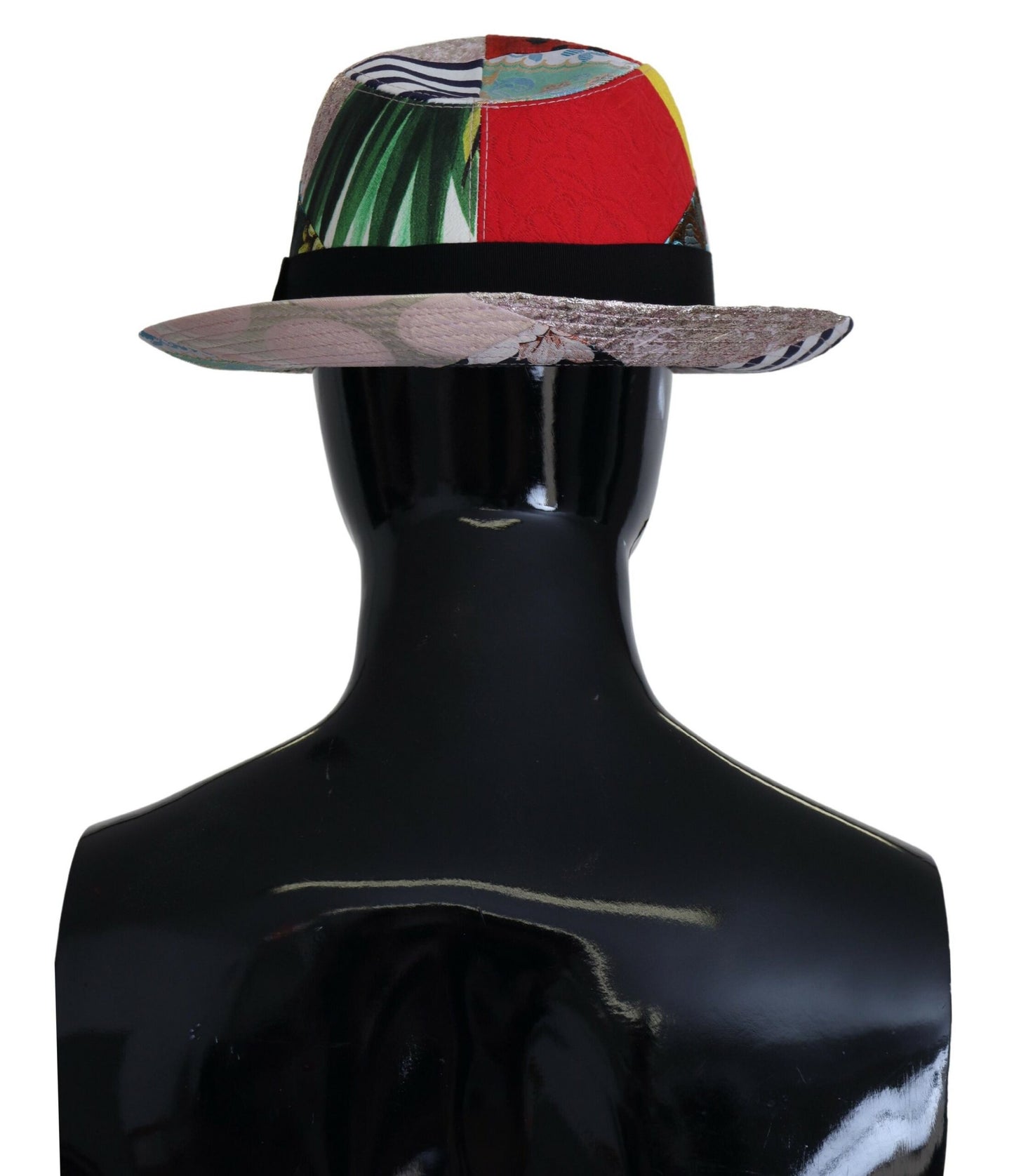 Chapeau Fedora à large bord pour femme Dolce & Gabbana en patchwork multicolore