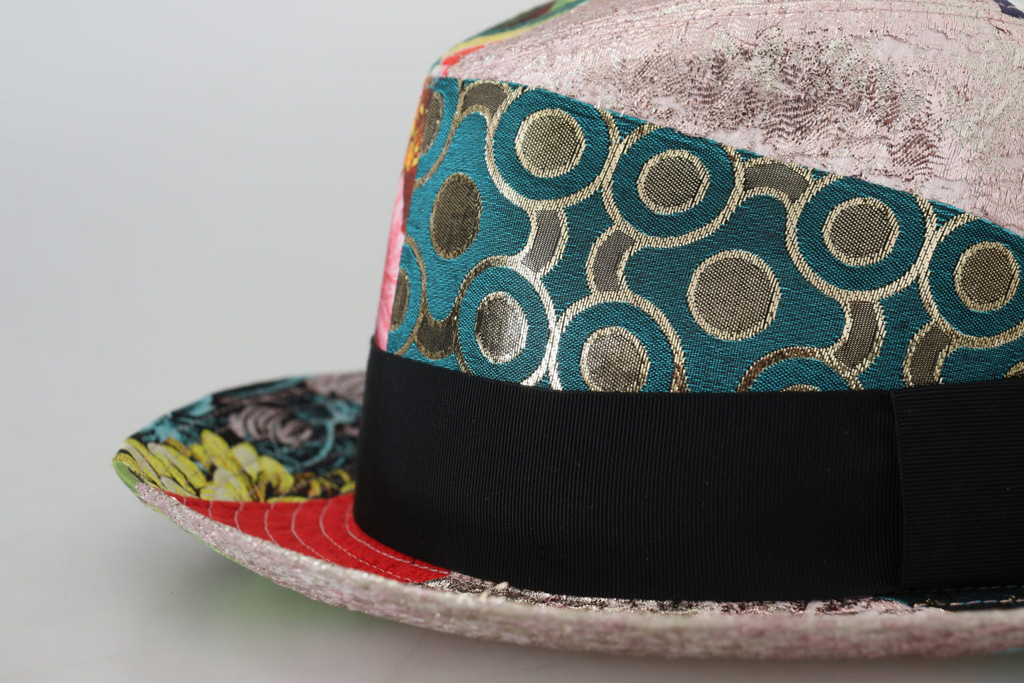 Chapeau Fedora à large bord pour femme Dolce & Gabbana en patchwork multicolore