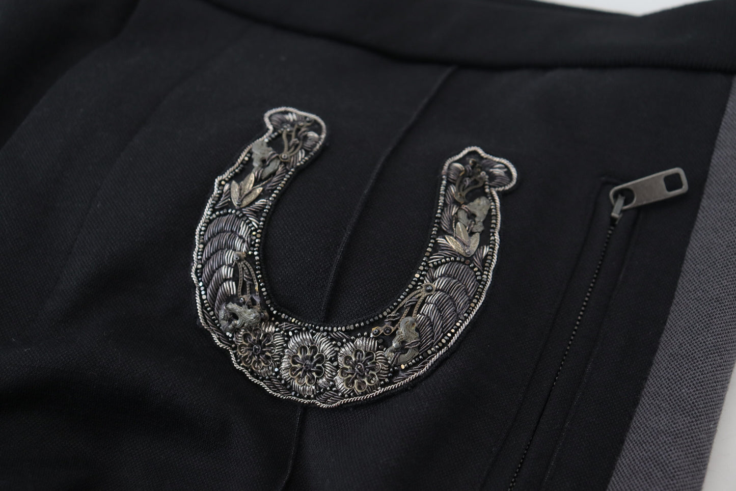 Dolce & Gabbana zwarte wollen joggingbroek met hoefijzermotief