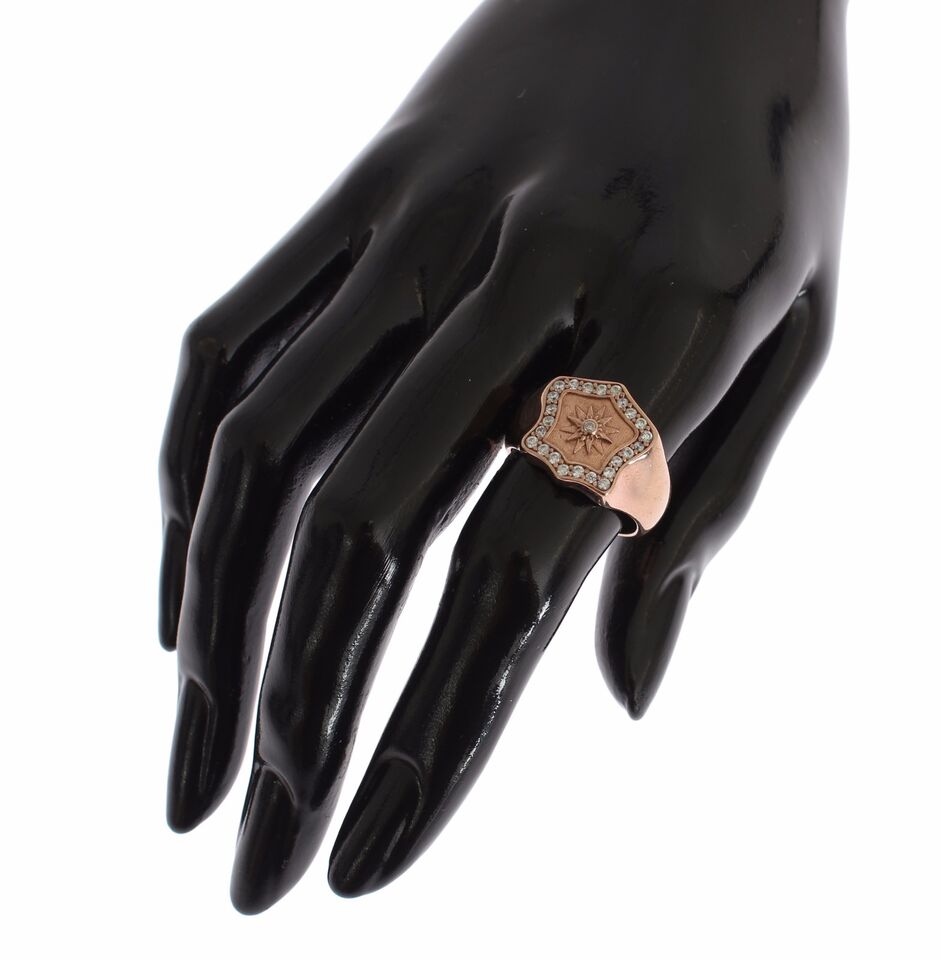 Bague Nialaya en or rose et argent 925 authentique et transparente
