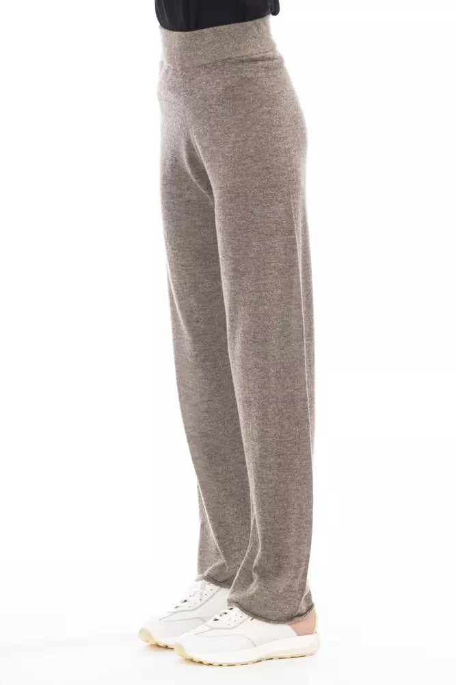 Pantalon pour femme en laine marron Alpha Studio
