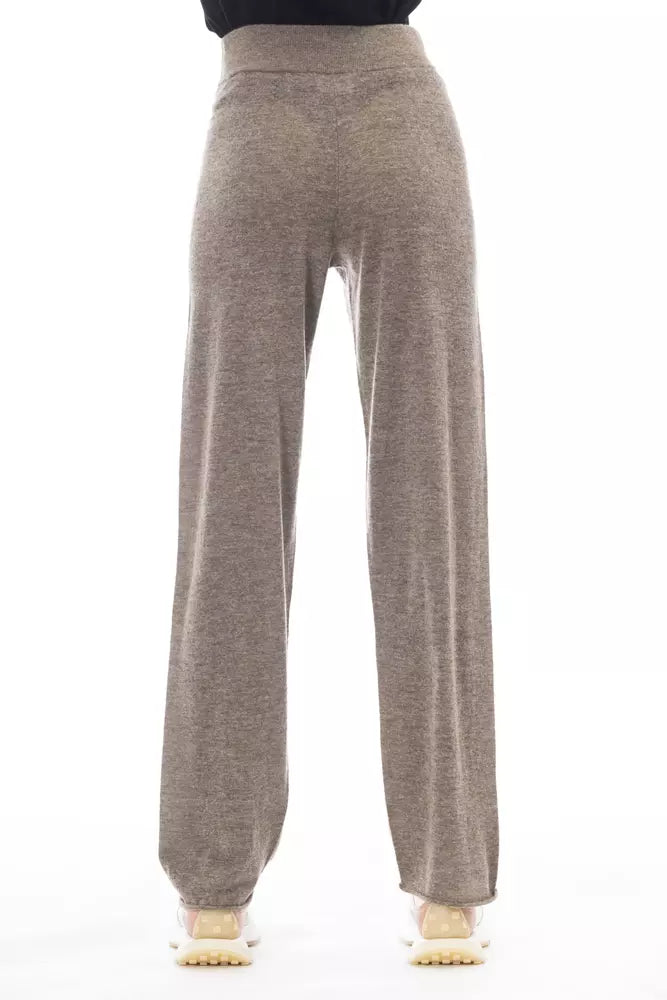 Pantalon pour femme en laine marron Alpha Studio