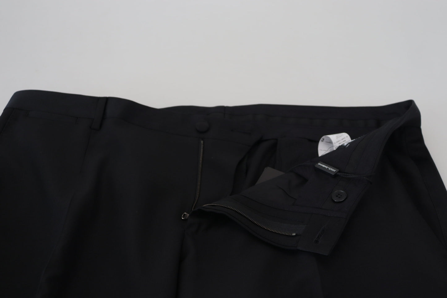 Pantalon-culotte en laine et soie noir Dolce & Gabbana