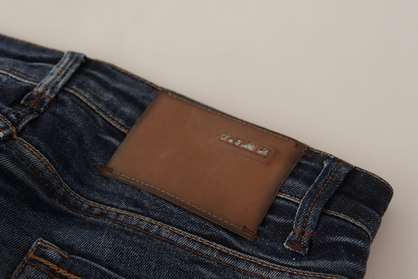 Jeans skinny en coton délavé bleu à taille basse Acht