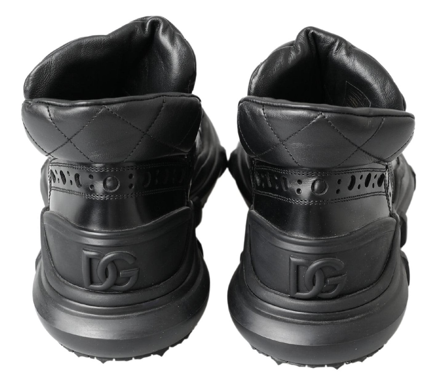 Bottes plates en cuir noir à hauteur de la cheville de Dolce & Gabbana