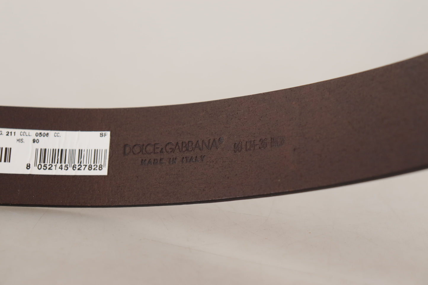 Dolce & Gabbana Bruine Effen Kalfsleren Riem met Gouden Gesp