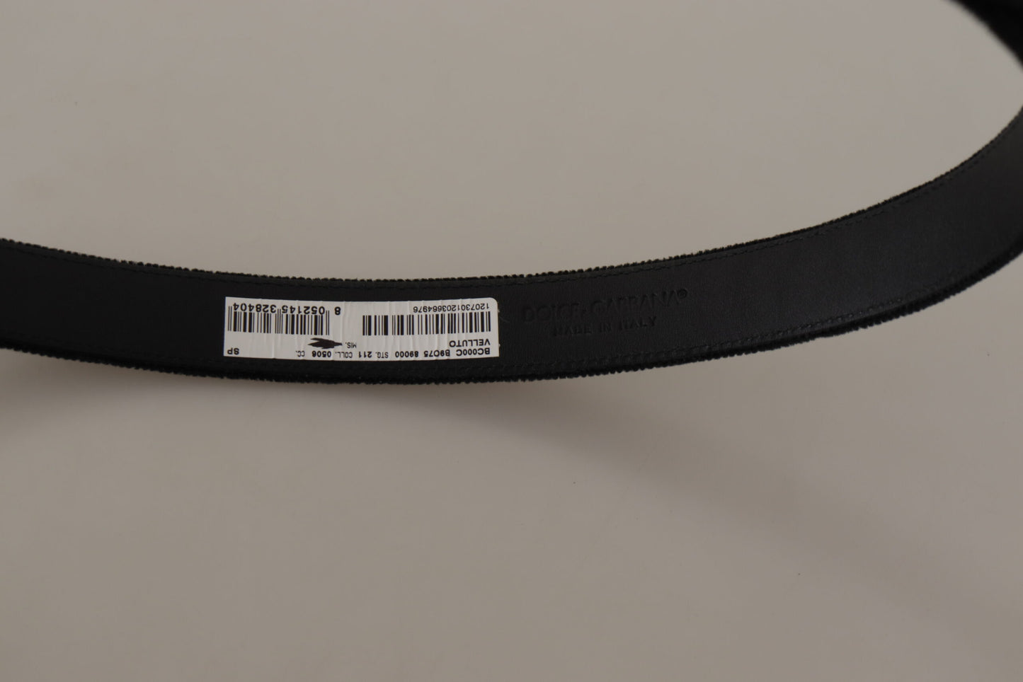 Ceinture Dolce & Gabbana en cuir velours noir avec boucle en métal doré