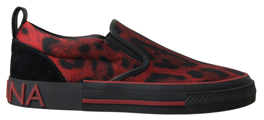 Dolce & Gabbana rode en zwarte luipaardprint loafers sneakers