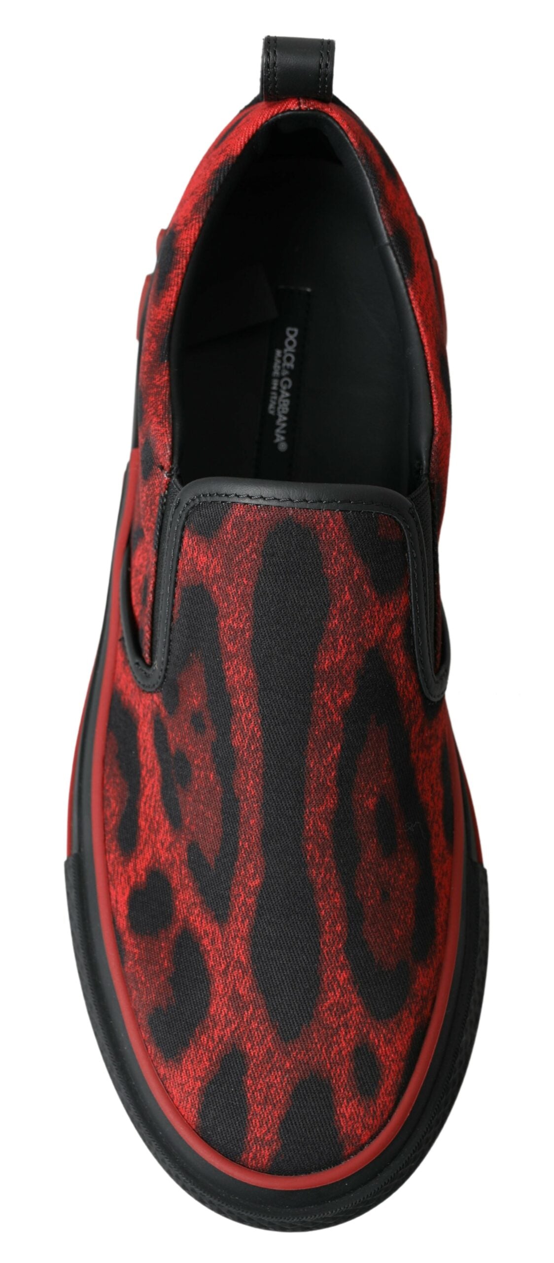 Baskets mocassins léopard rouge et noir Dolce & Gabbana