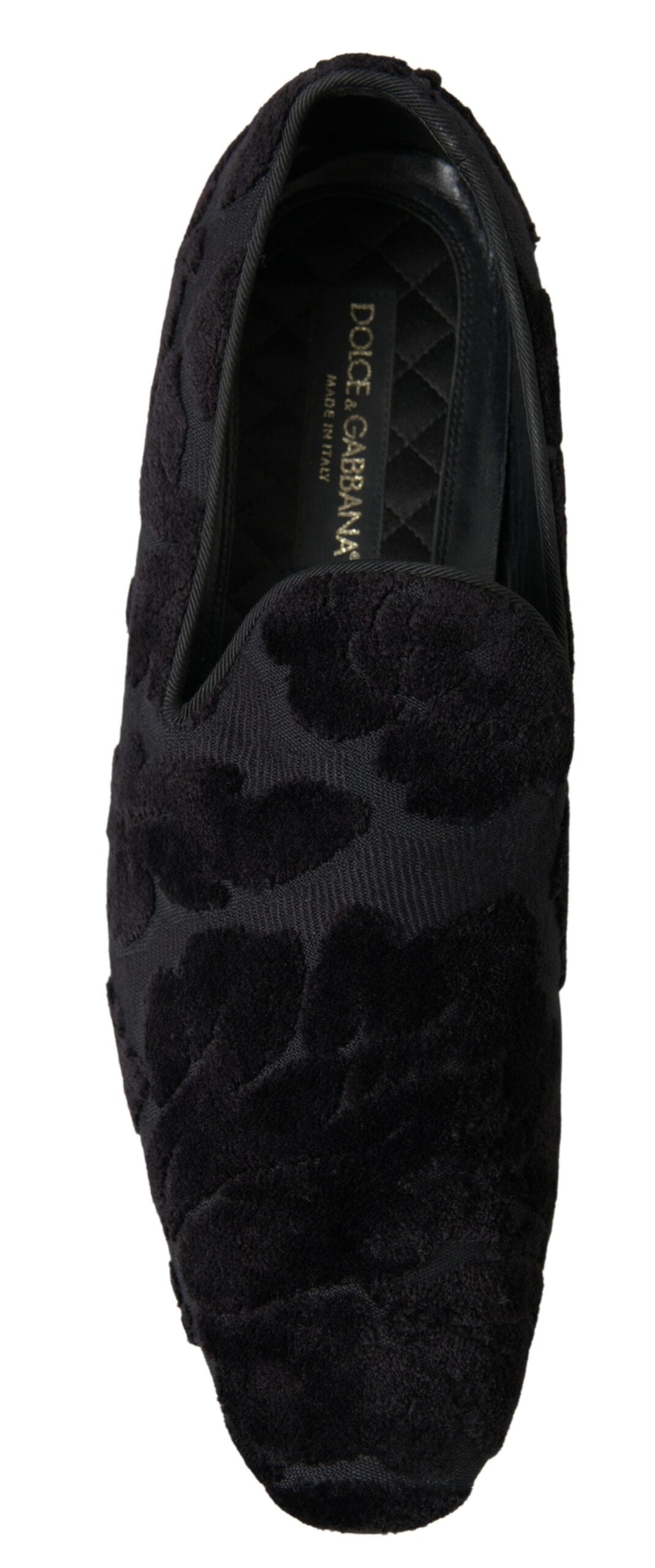 Chaussures habillées plates en brocart noir Dolce & Gabbana