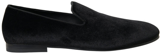 Dolce & Gabbana Zwarte Vilt Slippers Formele Schoenen