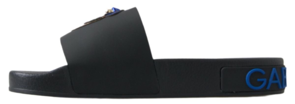 Sandales de plage noires Dolce & Gabbana, modèle Saint Barth.