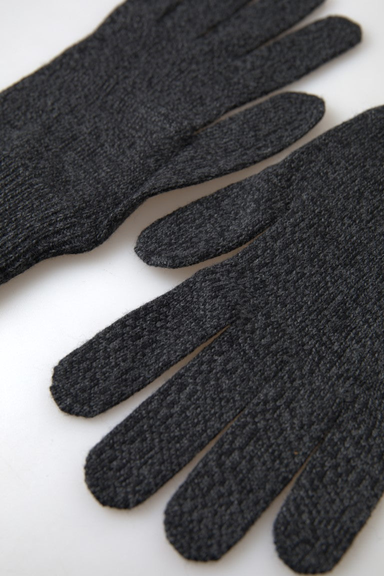 Dolce & Gabbana Grijze Virgin Wool Knit Hands Wanten Herenhandschoenen